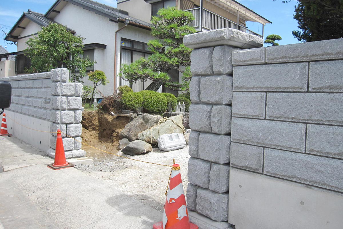 画像：ブロック工事